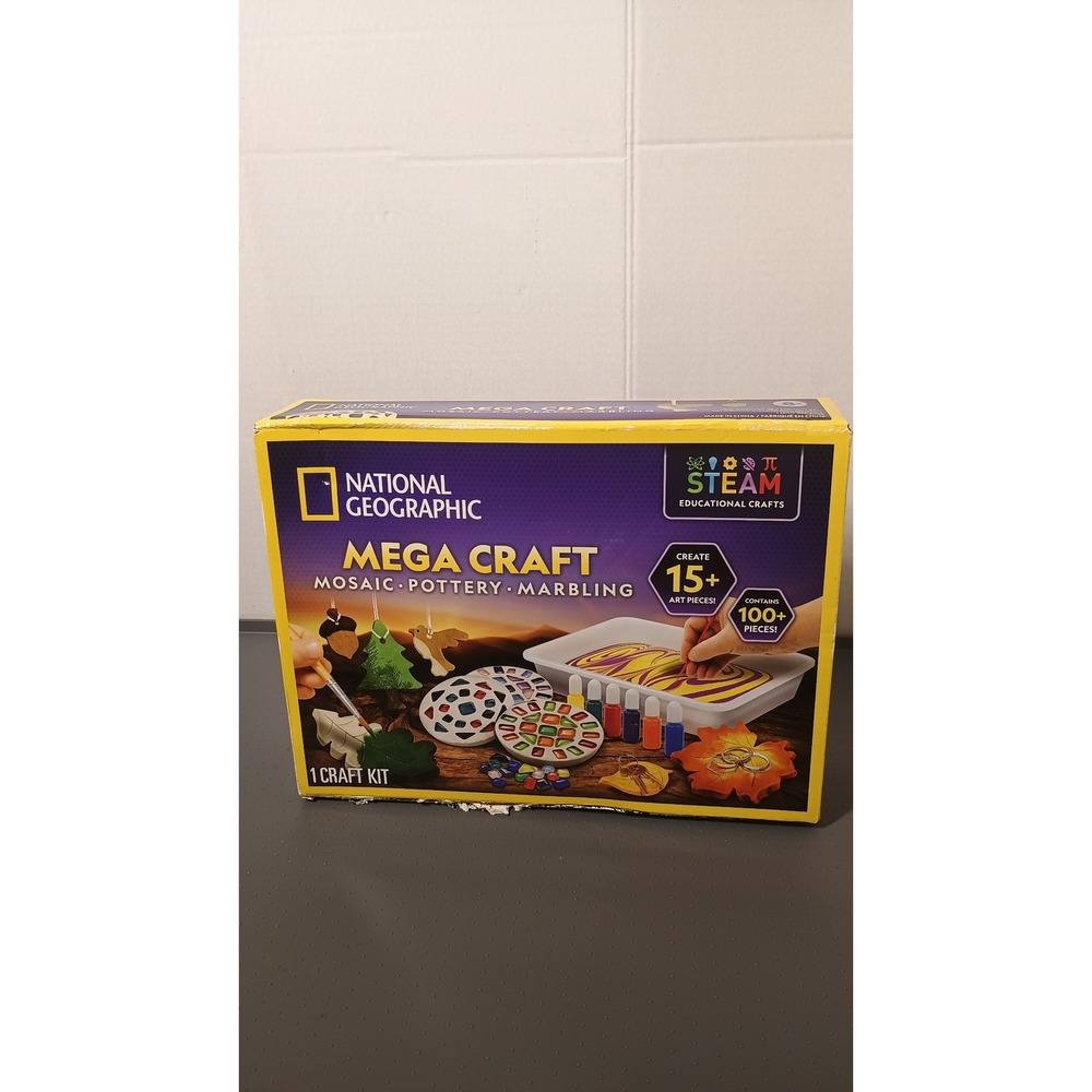National Geographic Mega Craft Kit Kids  Multicolor New Mosaic Pottery Marbling